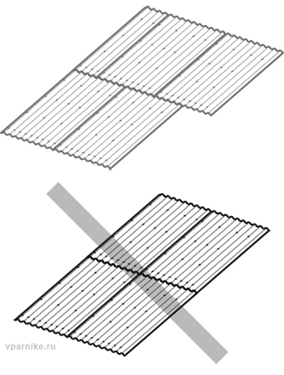 Схемы крепления листов при разных уклонах кровли