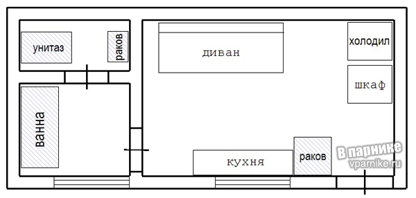 Бытовка 6 х 2.5 м - маленький дом