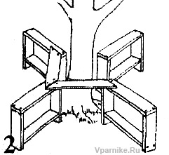 проект скамейки вокруг дерева