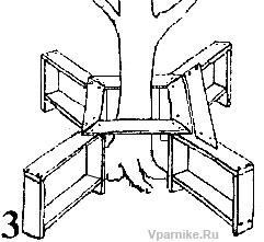 проект скамейки вокруг дерева